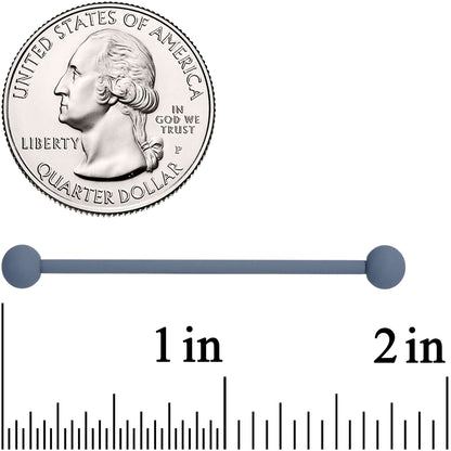 14G Gorgeous Grey Matte Industrial Barbell 38mm