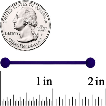 14G Natty Navy Blue Matte Industrial Barbell 38mm