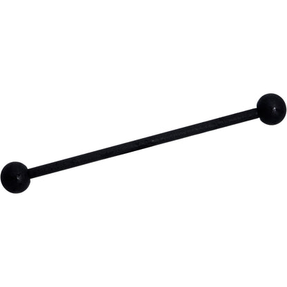 14G Beautiful Basic Black Matte Industrial Barbell 38mm