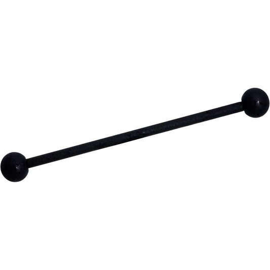 14G Beautiful Basic Black Matte Industrial Barbell 38mm