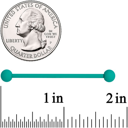 14G Totally Teal Matte Industrial Barbell 38mm