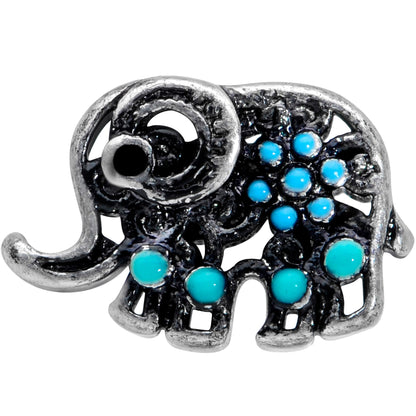 16G 5/16 Aqua Orb Curvy Elephant Labret Monroe Tragus