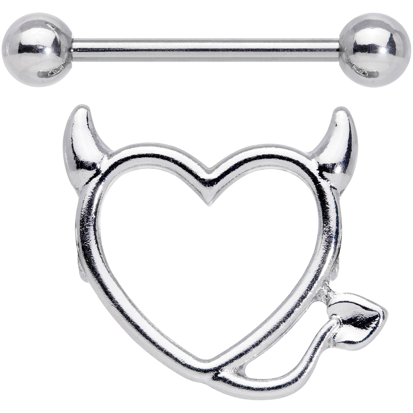 14G 5/8 Devil Heart Valentine Nipple Shield Set