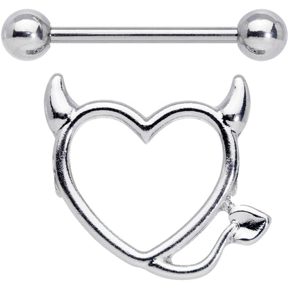 14G 5/8 Devil Heart Valentine Nipple Shield Set
