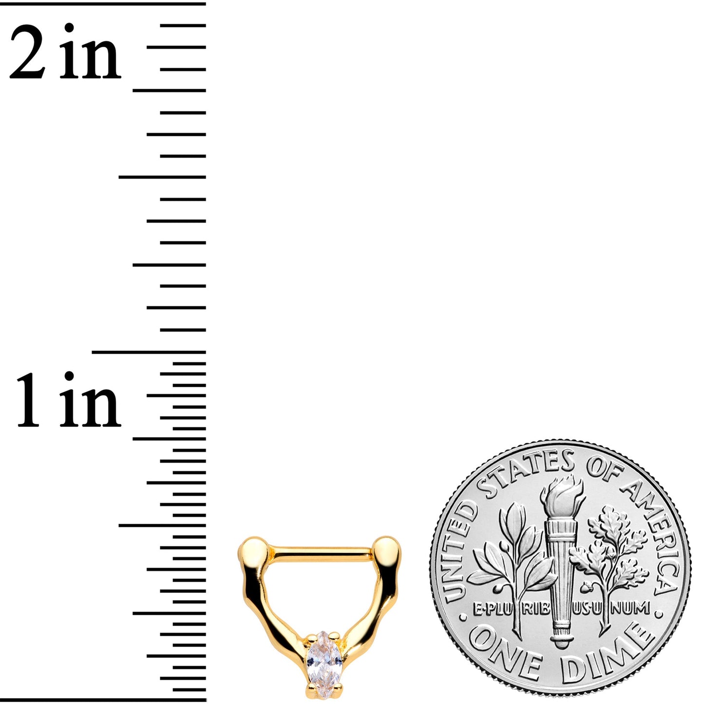 16G 5/16 Clear CZ Gem Gold Tone Simple Cartilage Clicker