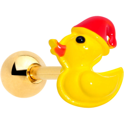 16G 1/4 Gold Tone Sleepy Duck Cartilage Tragus