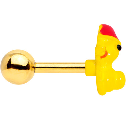 16G 1/4 Gold Tone Sleepy Duck Cartilage Tragus