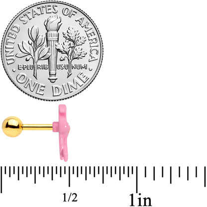 16G 1/4 Gold Tone Flamingo Cartilage Tragus