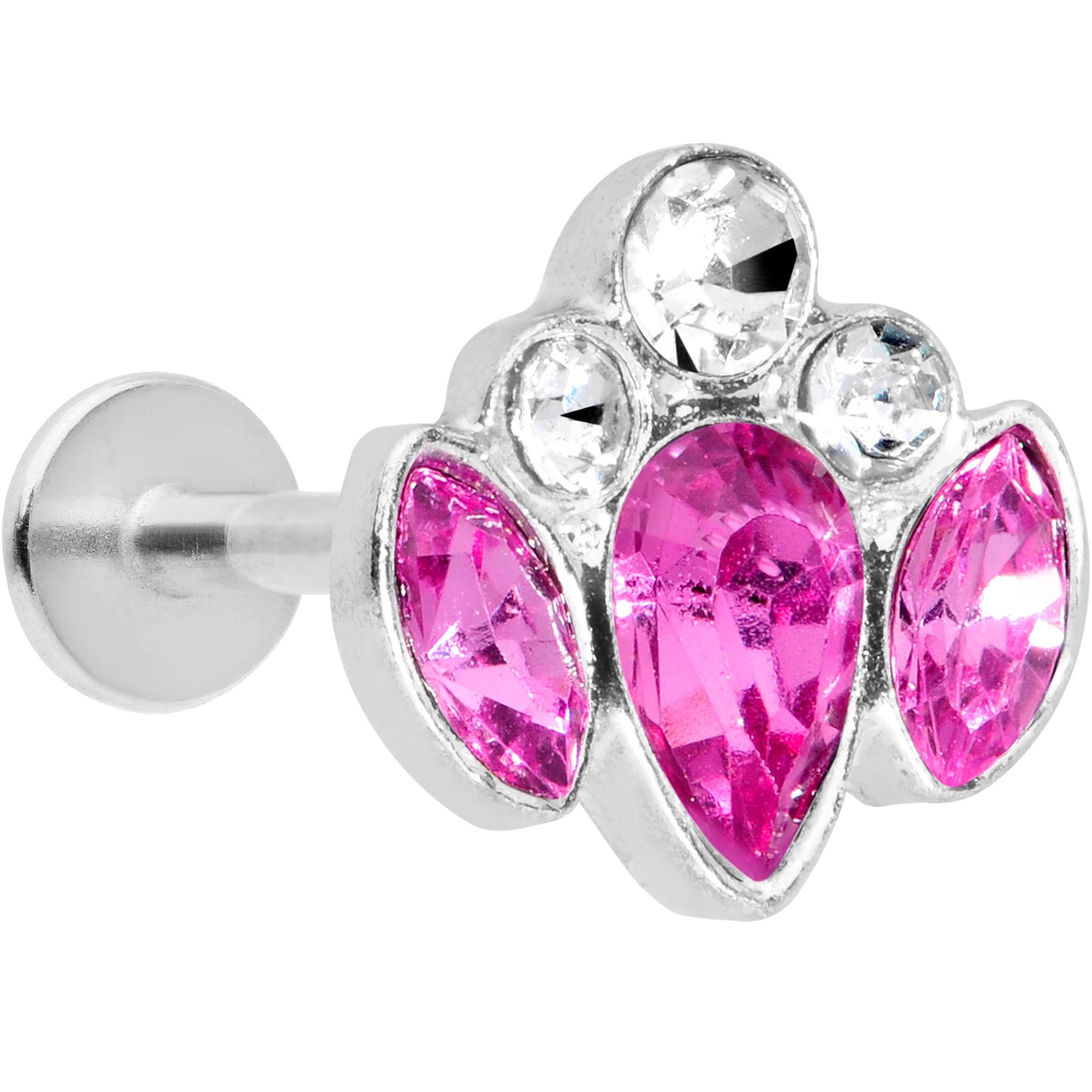 16G 5/16 Clear Purple Gem Cluster Labret Monroe Tragus