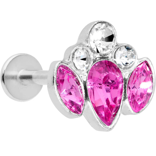 16G 5/16 Clear Purple Gem Cluster Labret Monroe Tragus