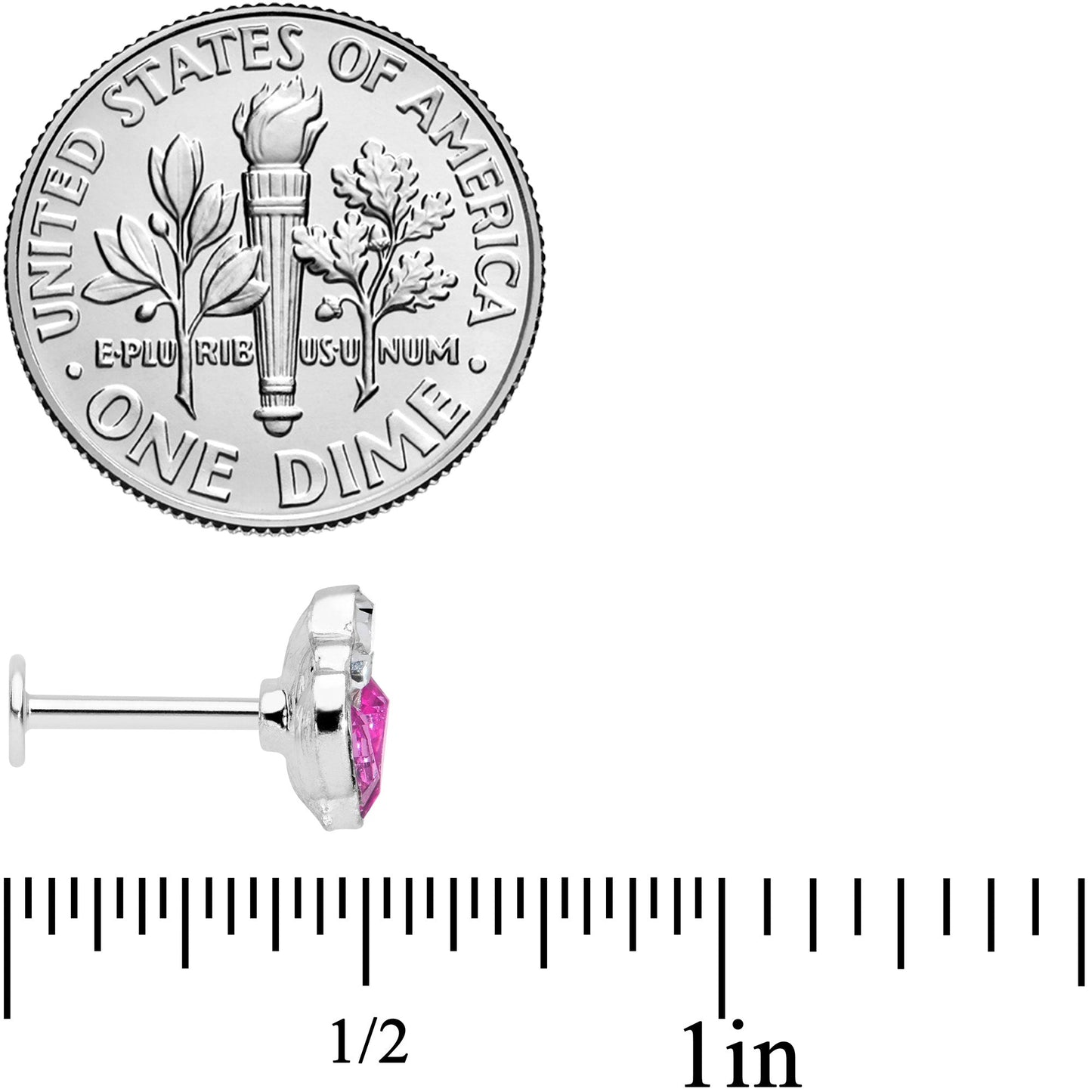 16G 5/16 Clear Purple Gem Cluster Labret Monroe Tragus