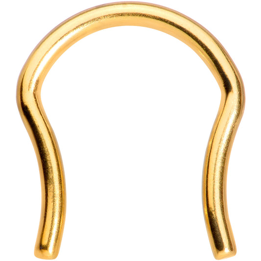 14G 5/8 Gold Tone ASTM F-136 Implant Grade Titanium Septum Retainer