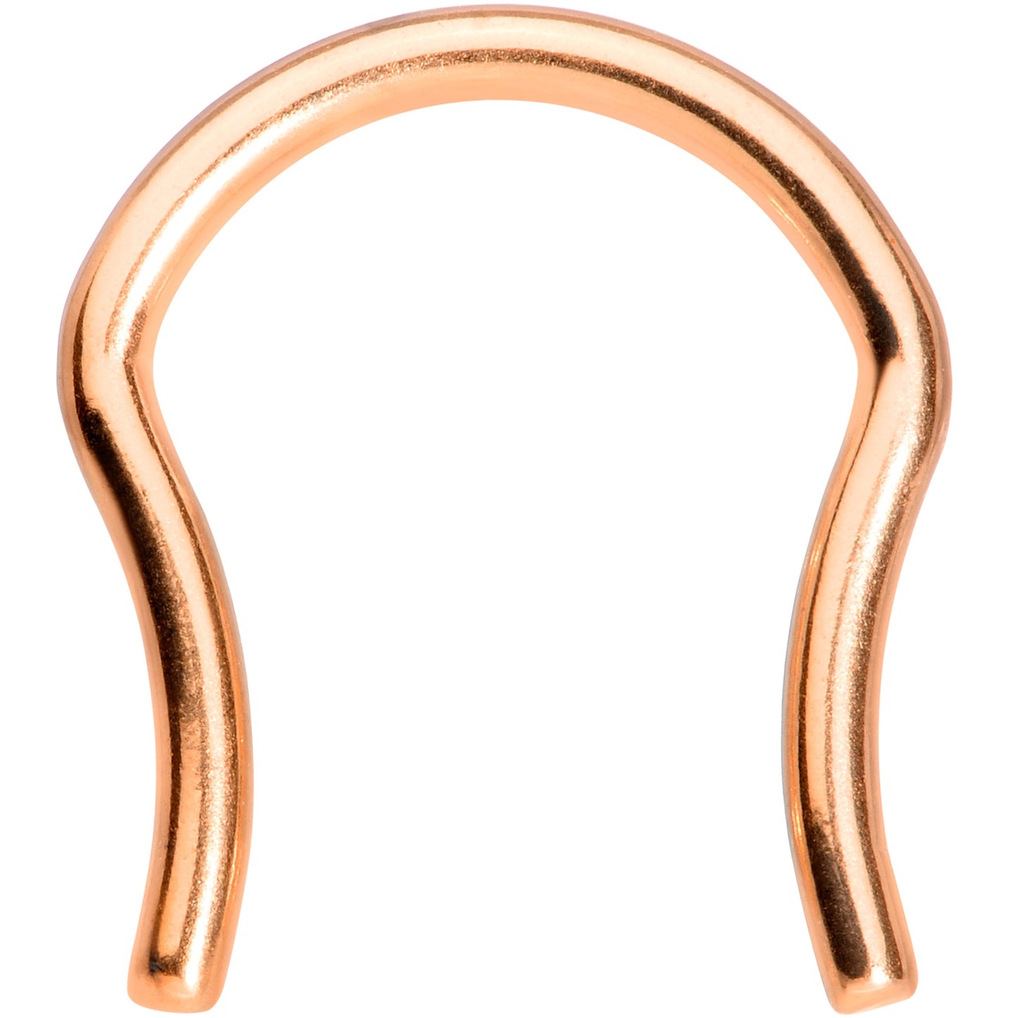14G 5/8 Rose Gold Tone ASTM F-136 Implant Grade Titanium Septum Retainer