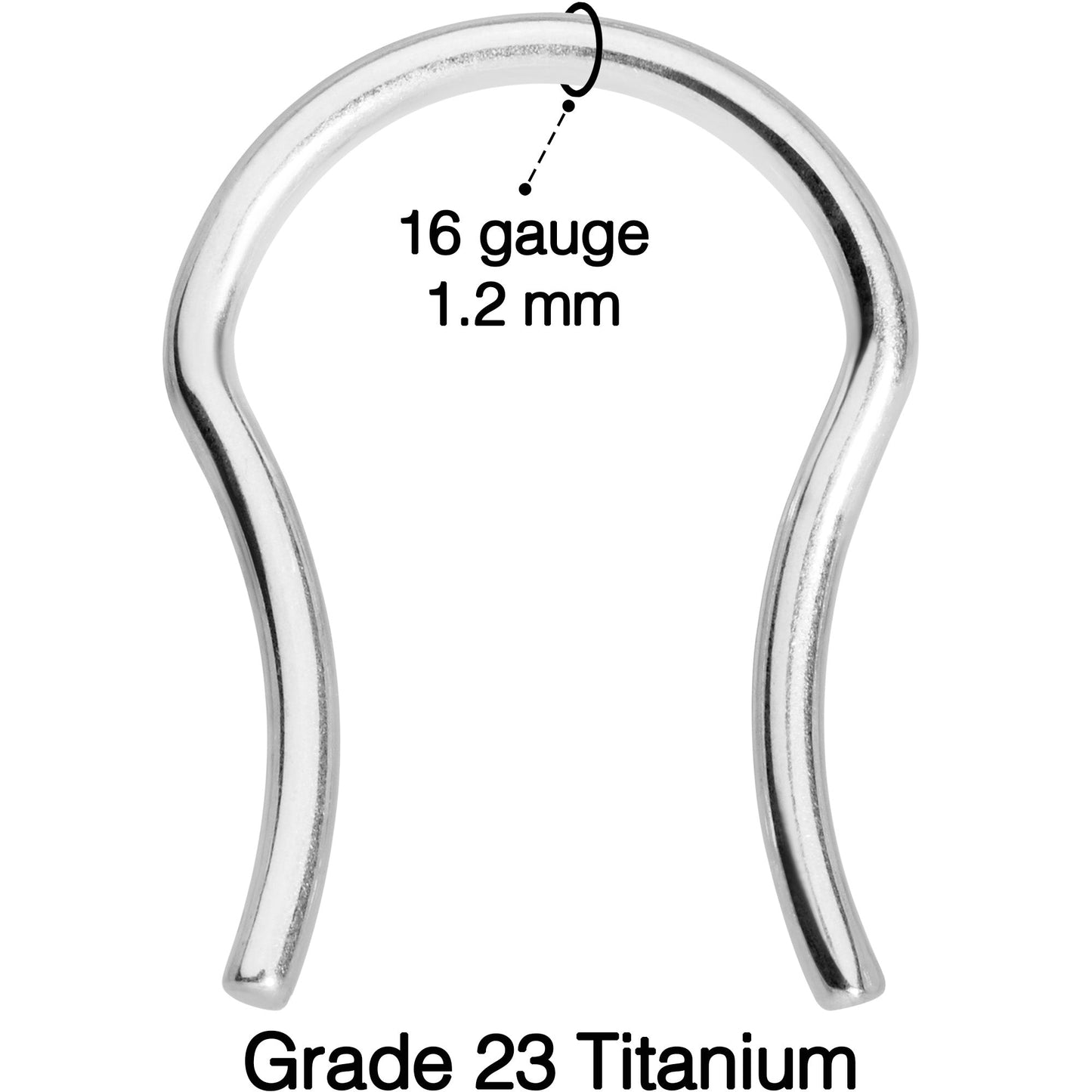 16G 5/8 ASTM F-136 Implant Grade Titanium Septum Retainer