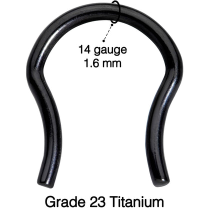14G 5/8 ASTM F-136 Black Titanium Septum Retainer