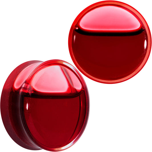 Acrylic Fake Blood Filled Halloween Saddle Plug Set 0G to 1 Inch