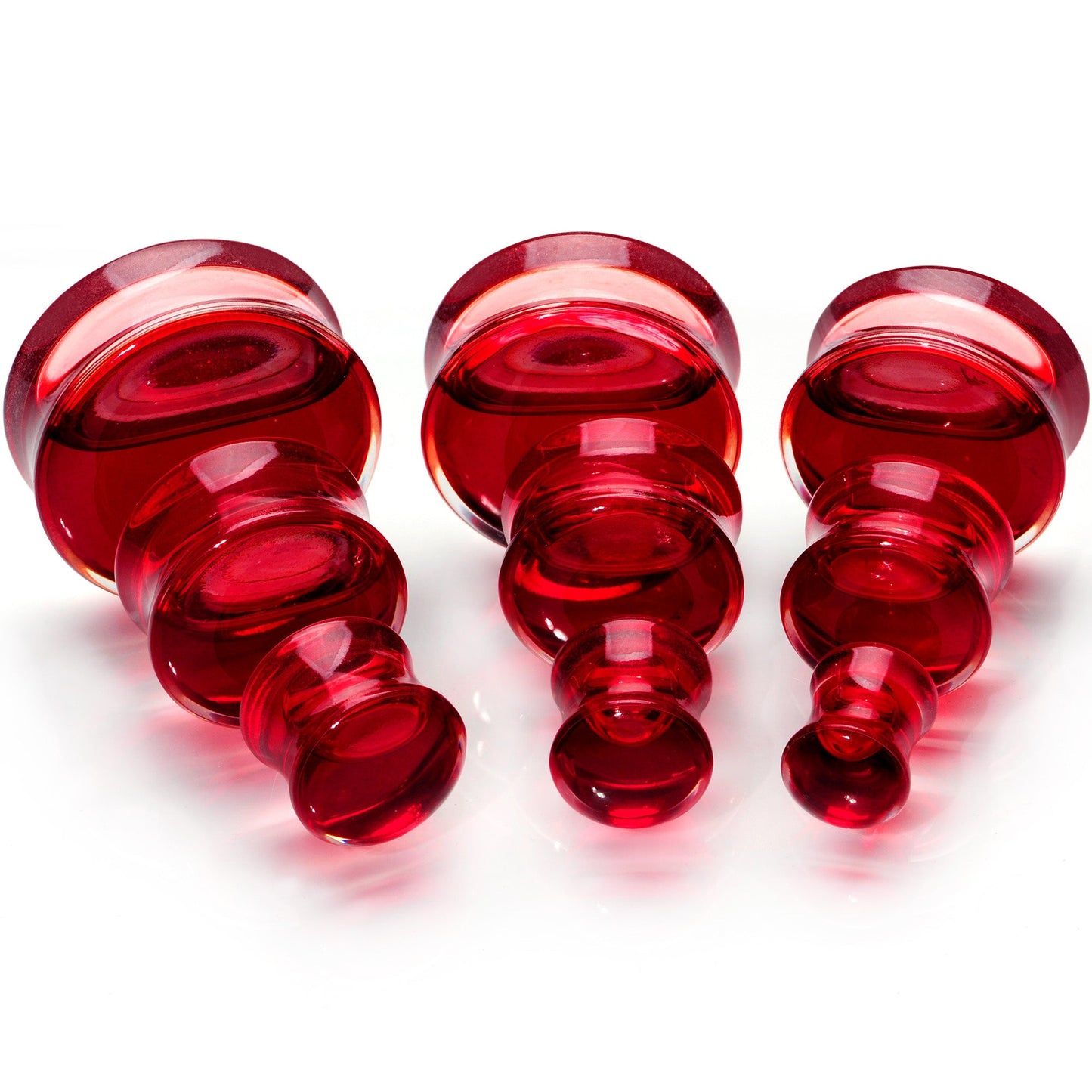 Acrylic Fake Blood Filled Halloween Saddle Plug Set 0G to 1 Inch