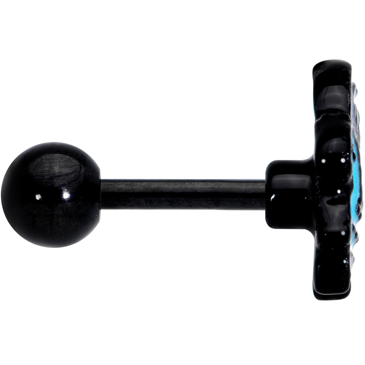 16G 1/4 Black Swimming Sloth Cartilage Tragus Earring