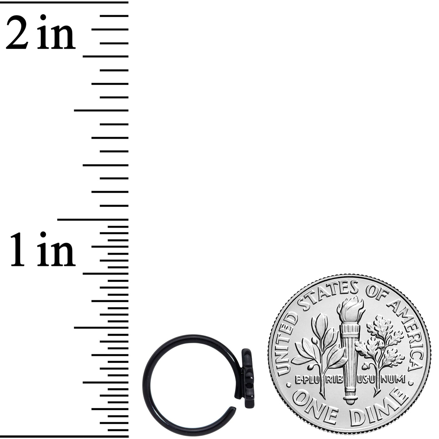 18G 3/8 Black Swimming Sloth Nose Hoop