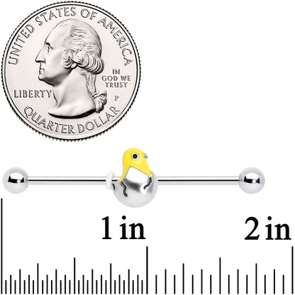 14G Hatching Easter Chick Industrial Barbell 38mm