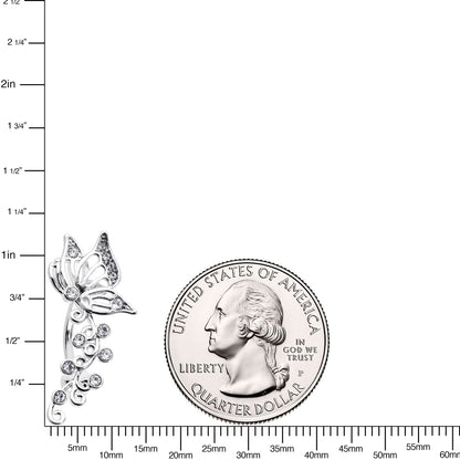 Clear Gem Butterfly Flower Garland Top Mount Belly Ring