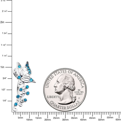 Aqua Gem Butterfly Flower Garland Top Mount Belly Ring