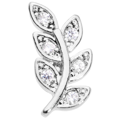 16G 5/16 Color CZ Gem Leaf Internally Threaded Labret Tragus