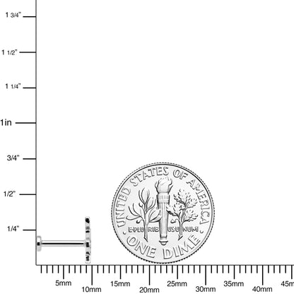 16G 5/16 Color CZ Gem Leaf Internally Threaded Labret Tragus