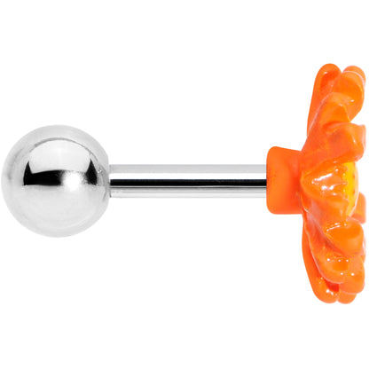 16G 1/4 Orange Daisy Flower Cartilage Tragus Earring