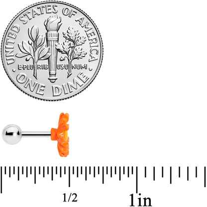 16G 1/4 Orange Daisy Flower Cartilage Tragus Earring