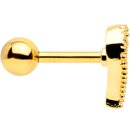 16G 1/4 Clear Gem Gold Tone Angel Wing Heart Cartilage Tragus