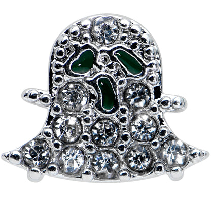 16G 5/16 Clear Gem Scary Ghost Halloween Labret Monroe Tragus