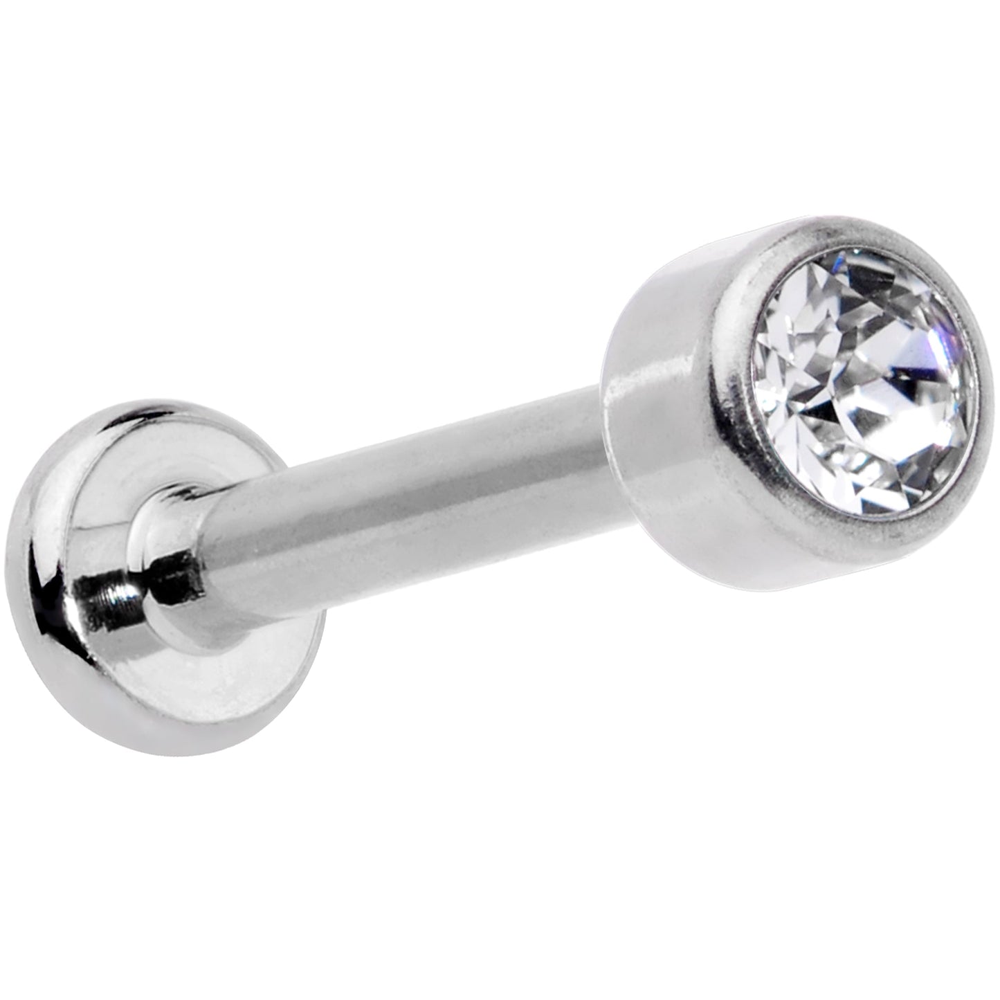 16G 5/16 Clear Gem Grade 23 Titanium Internally Threaded Labret