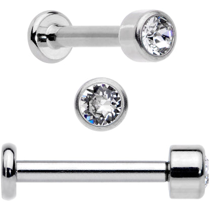 16G 5/16 Clear Gem Grade 23 Titanium Internally Threaded Labret