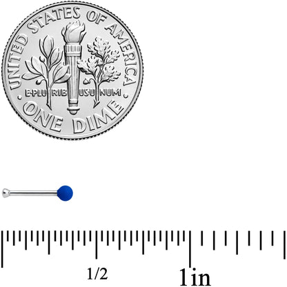 20G 1/4 Blue Matte 2mm Nose Bone