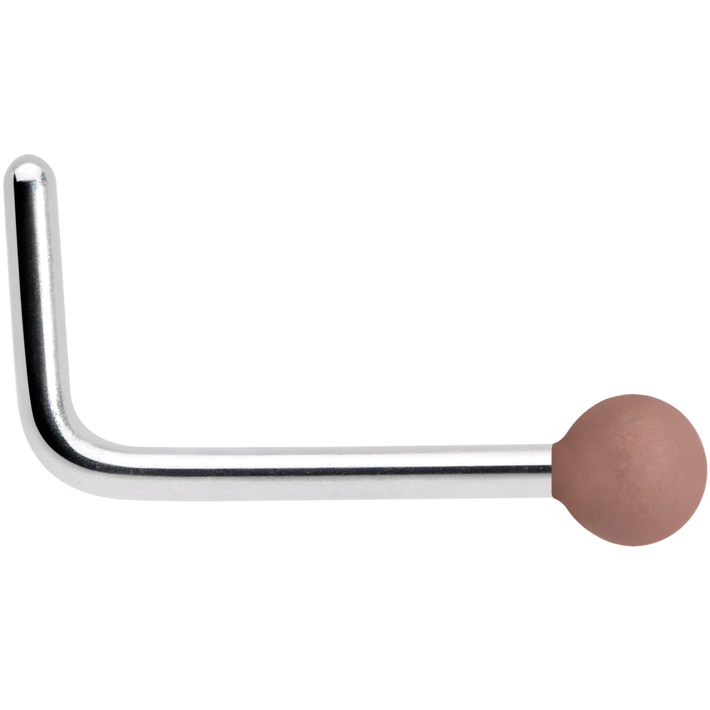 20G 7mm Brown Matte 2mm L Shaped Nose Ring