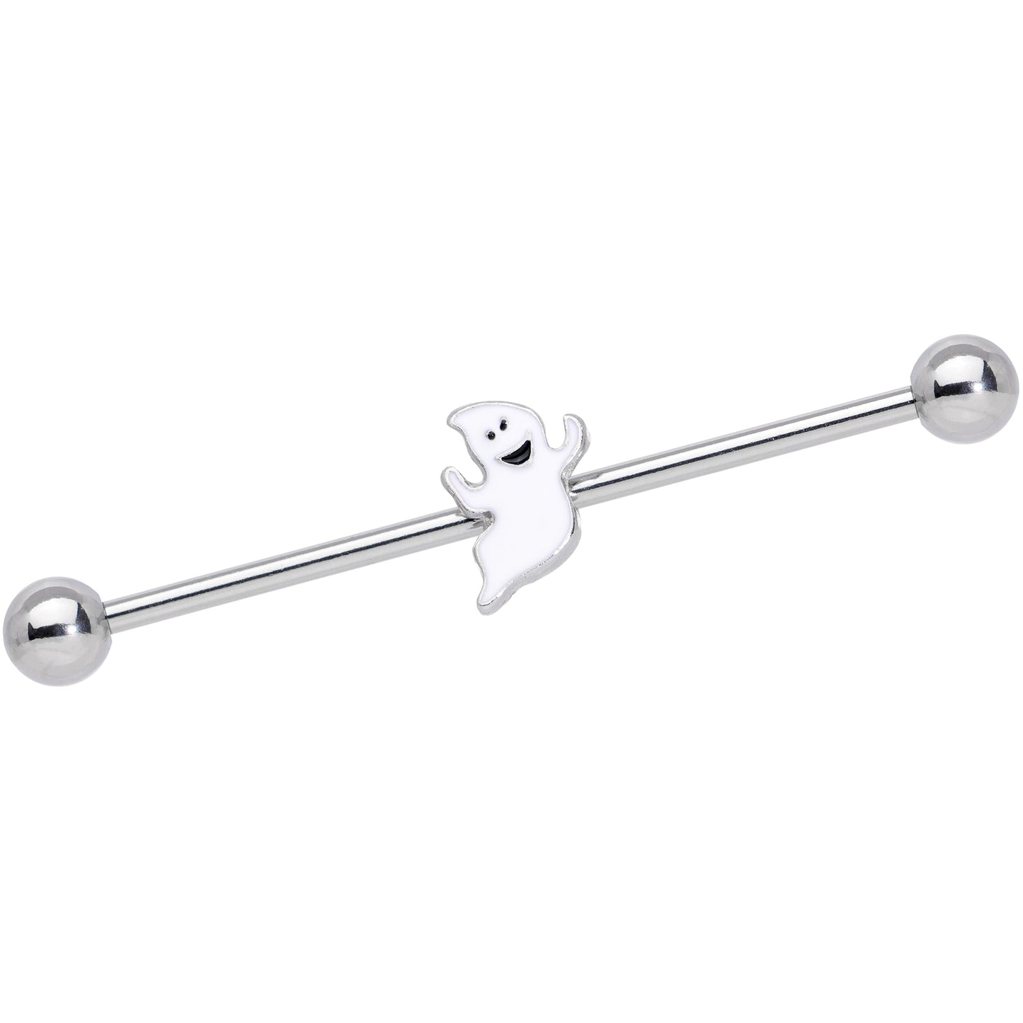 14G Happy Ghost Halloween Industrial Barbell 38mm