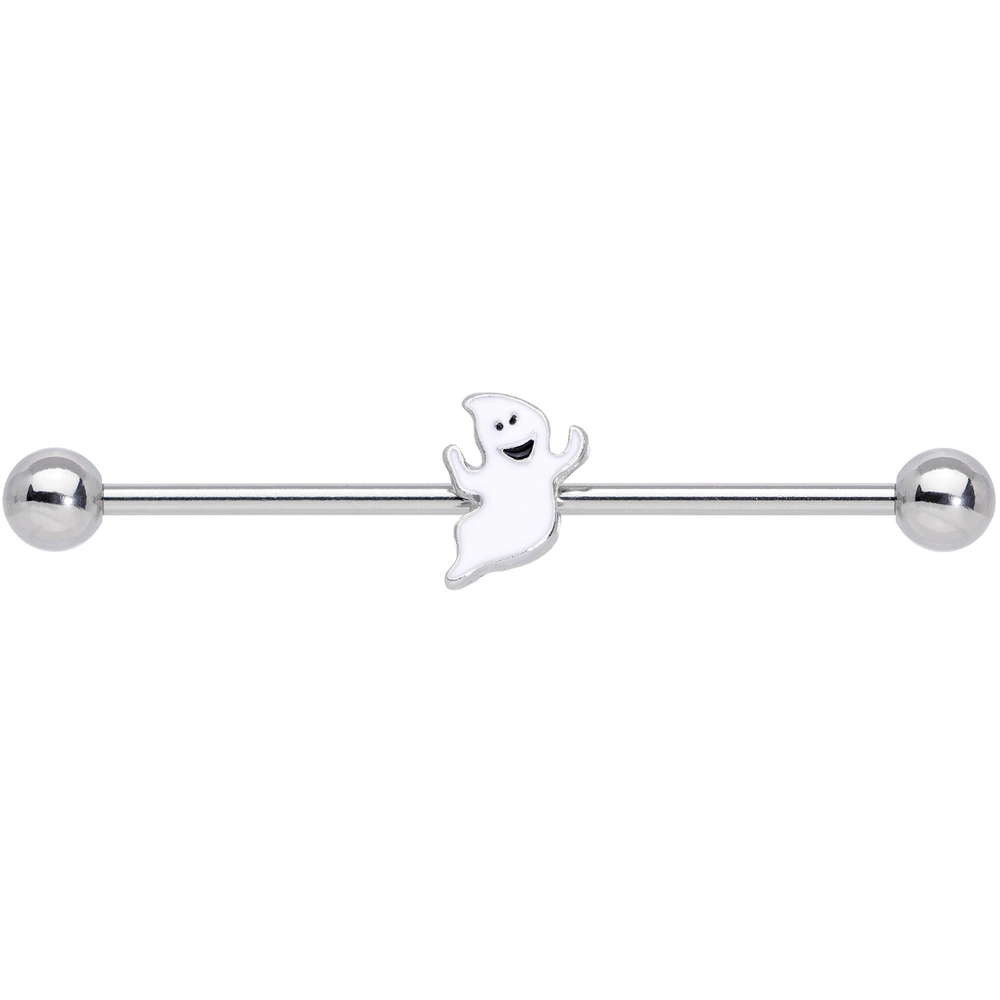 14G Happy Ghost Halloween Industrial Barbell 38mm