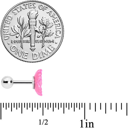 16G 1/4 Pink Aurora Gem Flower Cartilage Tragus Earring Set of 3