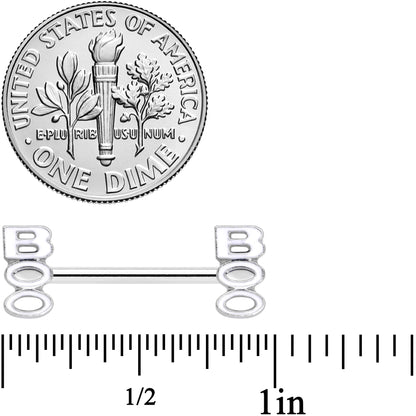 14G 9/16 White Boo Halloween Barbell Nipple Ring Set