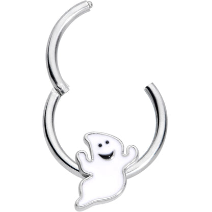 16G 3/8 Happy Ghost Halloween Hinged Segment Ring