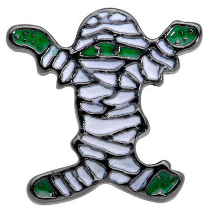 20G 7mm Black Green Mummy Halloween L Shaped Nose Ring