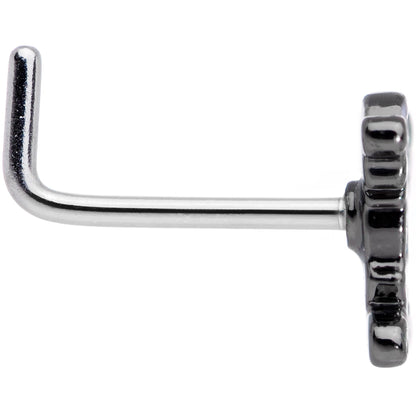 20G 7mm Black Green Mummy Halloween L Shaped Nose Ring