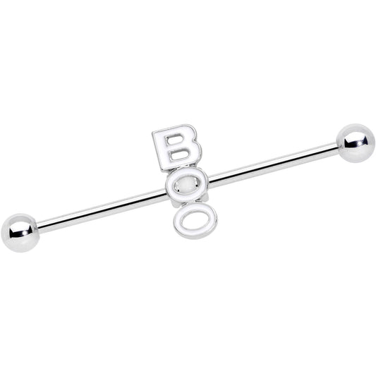 14G White Boo Halloween Industrial Barbell 38mm