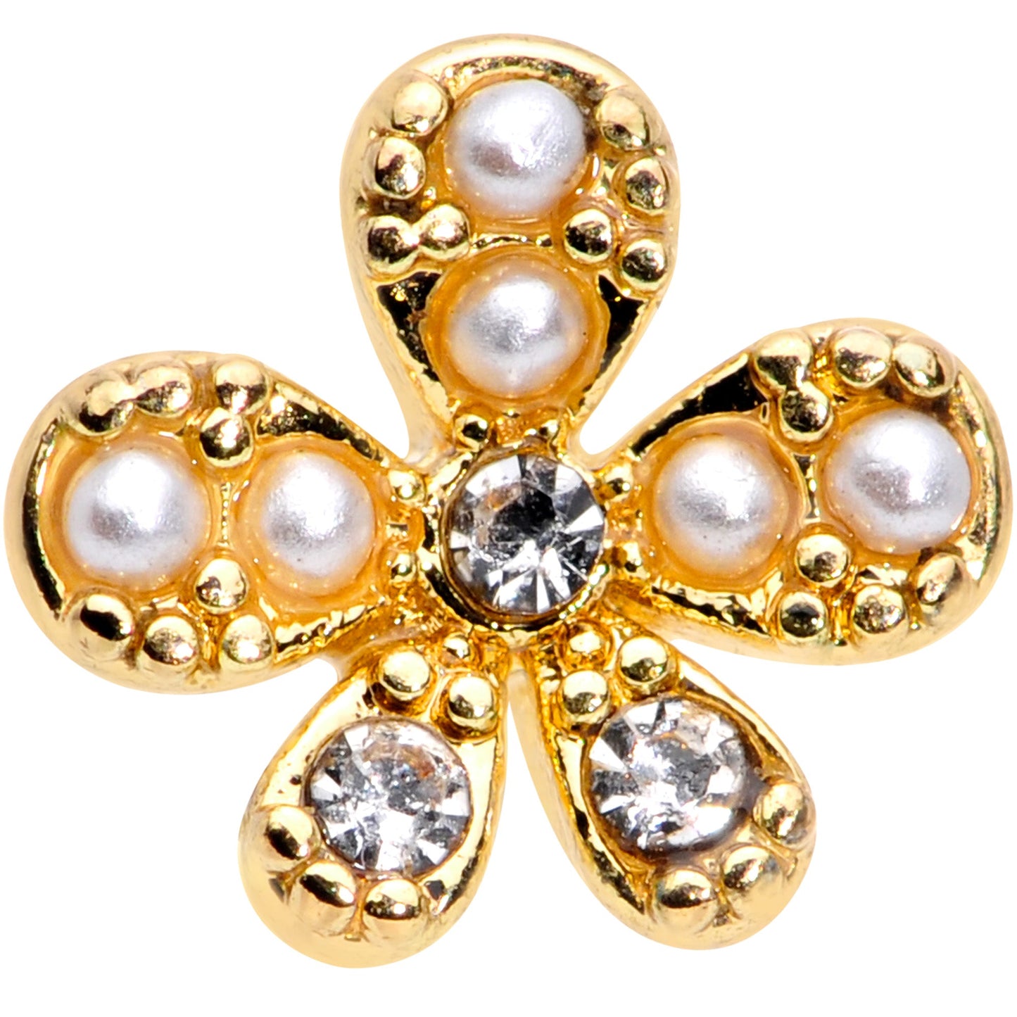 16G 5/16 Clear Gem Gold Tone Stylish Splat Labret Monroe Tragus