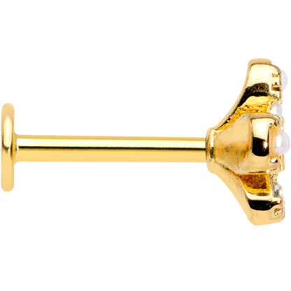 16G 5/16 Clear Gem Gold Tone Stylish Splat Labret Monroe Tragus