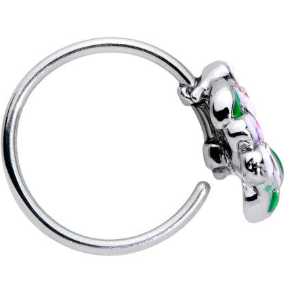 20G 5/16 Clear Gem Fanciful Flowers Nose Hoop