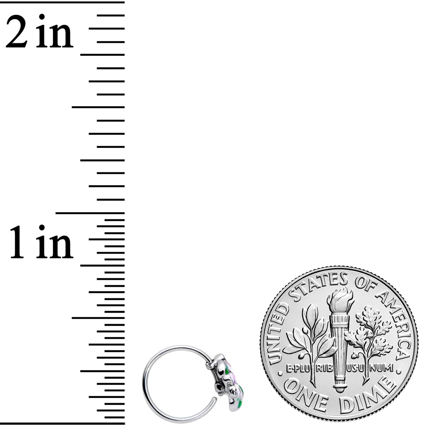 20G 5/16 Clear Gem Fanciful Flowers Nose Hoop