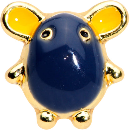 20G 5/16 Gold Tone Black Mouse Nose Hoop