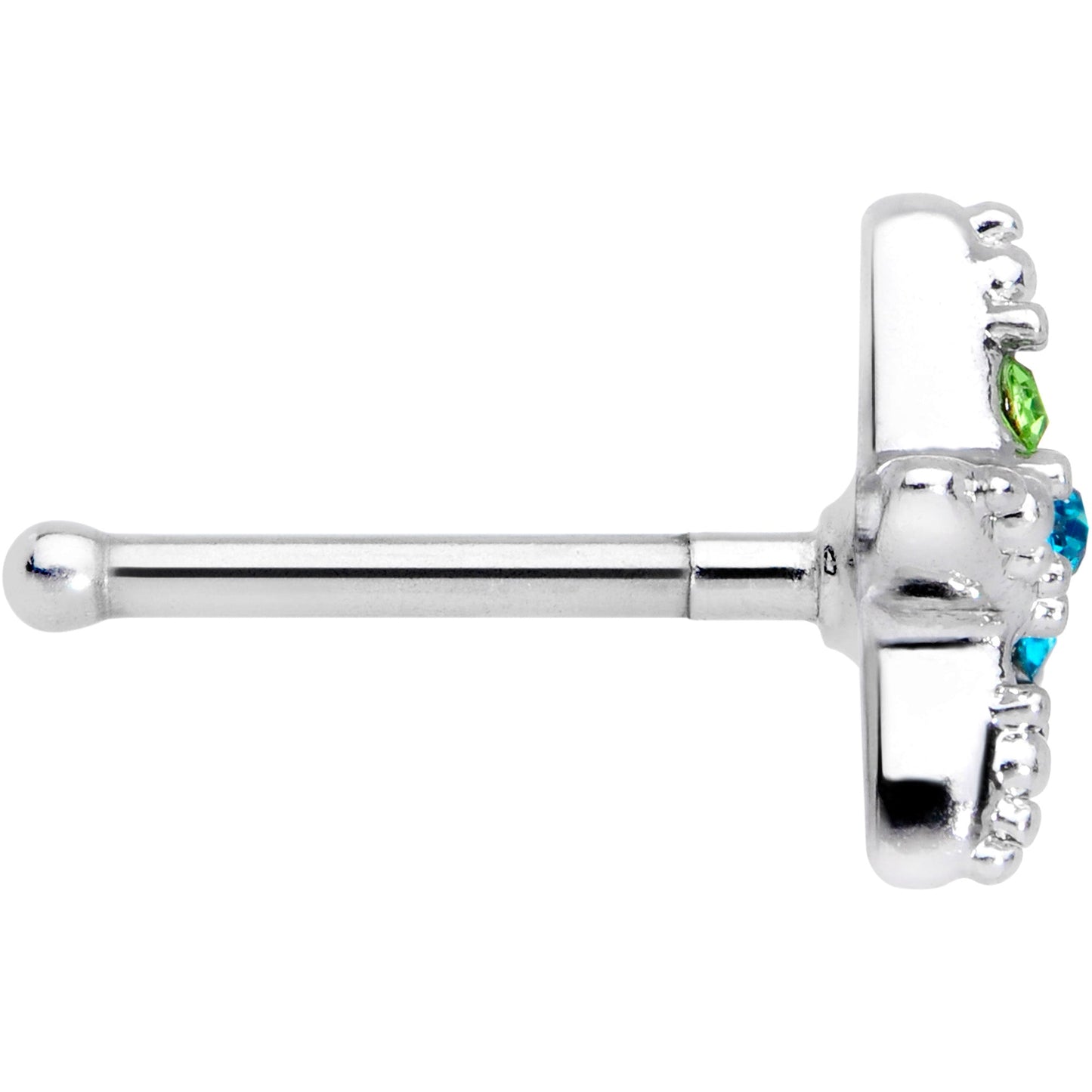 20G 5/16 Blue Green Gem Glam Starfish Nose Bone